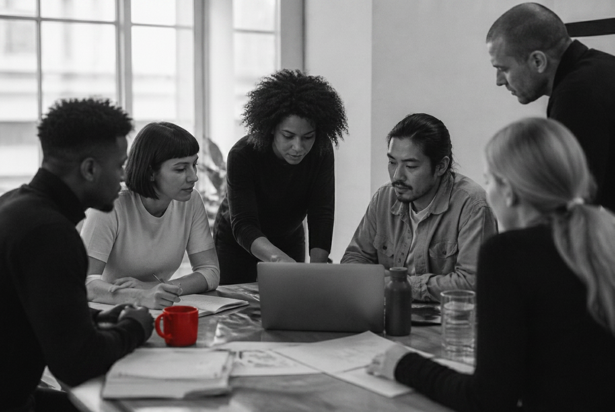 Redwind team collaborating in an Amsterdam office